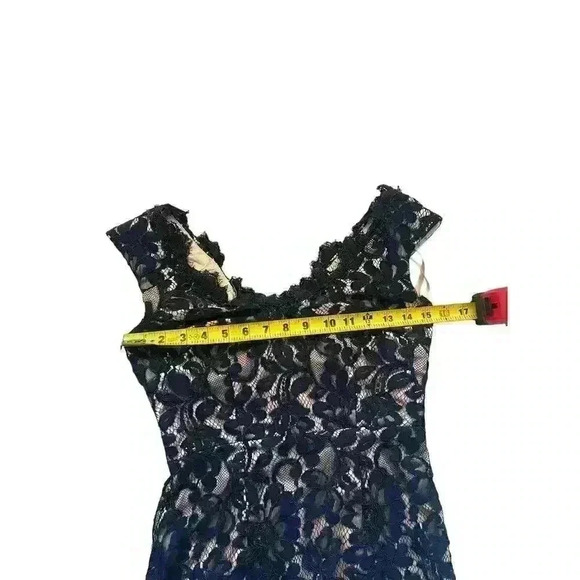 Eliza J Navy Blue Lined Lace Overlay Navy Cocktail Dress Women’s Sz 0 P - Picture 7 of 8